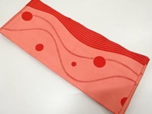 よろけ縞に水玉模様織り出し　浴衣帯